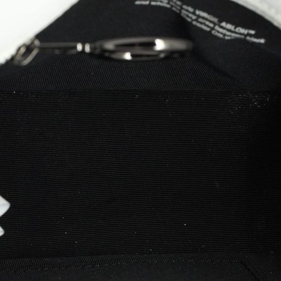 Off White Binder Clip Flap Bag Striped Leather Small Black, White - Picture 5 of 9